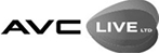 Black and white logo with the text AVC on the left and LIVE LTD inside a rounded, dark shape on the right.