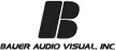 Bauer Audio Visual, Inc. logo featuring a stylized black letter B above the company name written in bold capital letters.